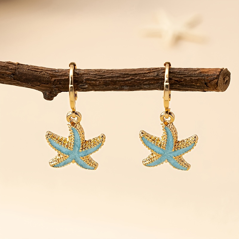 Starfish Dangle Earrings Ocean Vacation Style Holiday Jewelry