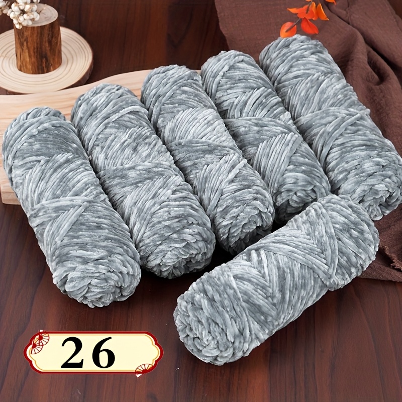 Image of 6pcs Luxury Soft Polyester Chenille Yarn, 600g Per Pack, Suitable For Diy Knitting And Crochet, Ideal For Scarves, Hats, Shawls, Cardigans, Blankets, In Colors