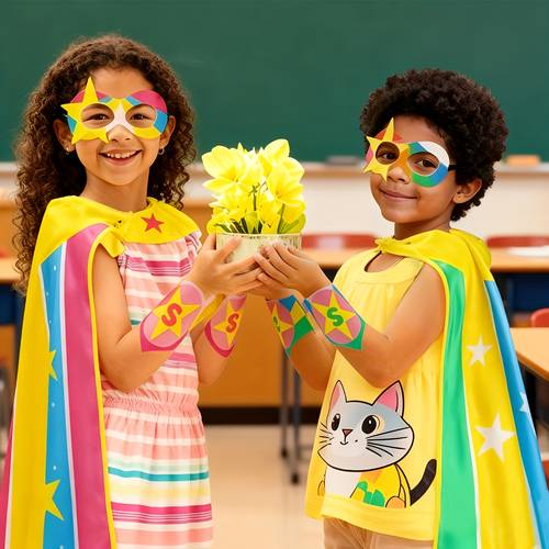 4pcs set including starry capes masks and wristbands festive party outfits ideal additions for halloween christmas and birthday celebrations fun costume items are great gifts for themed events