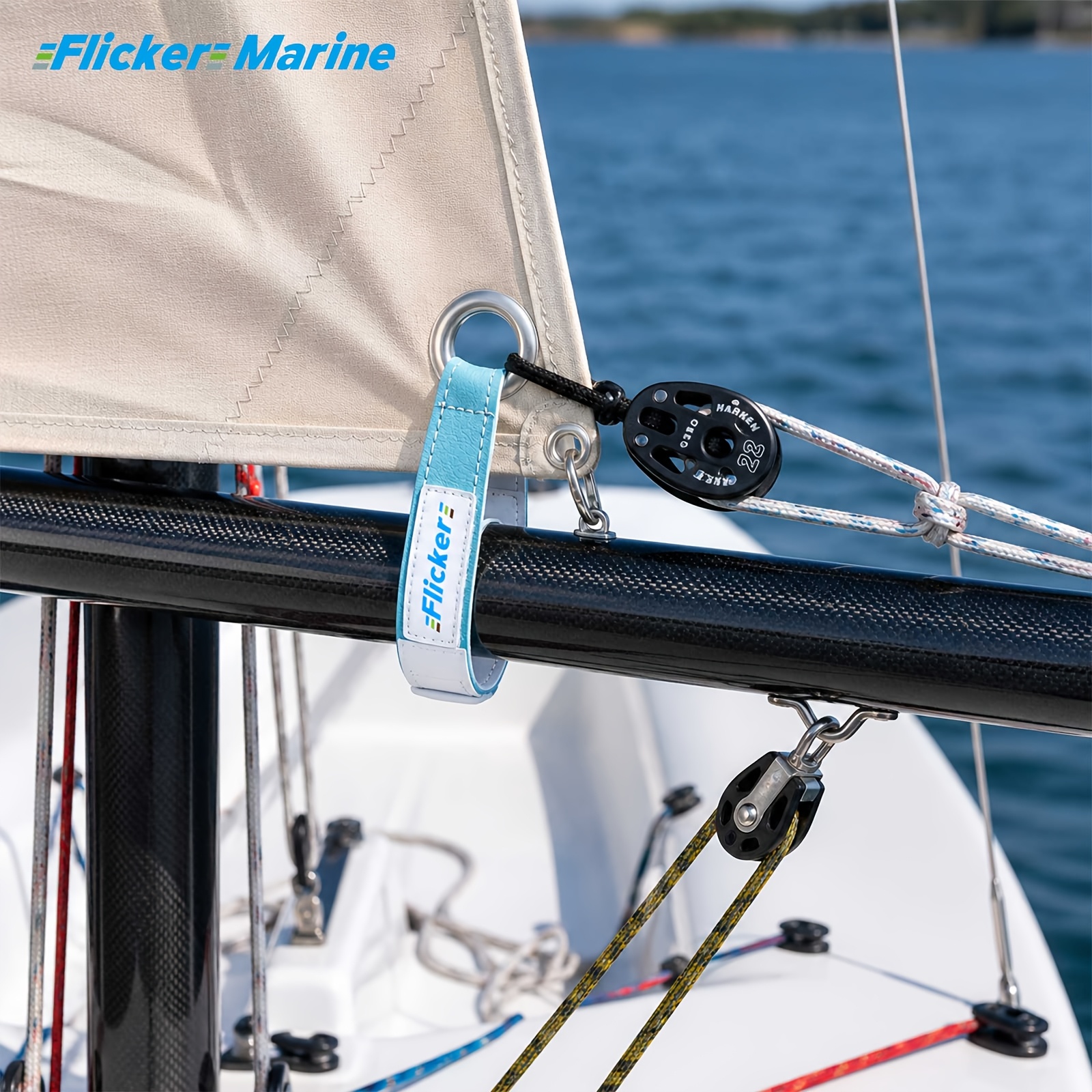Flicker Multicolor Mainsail Clew Strap for Sailboats