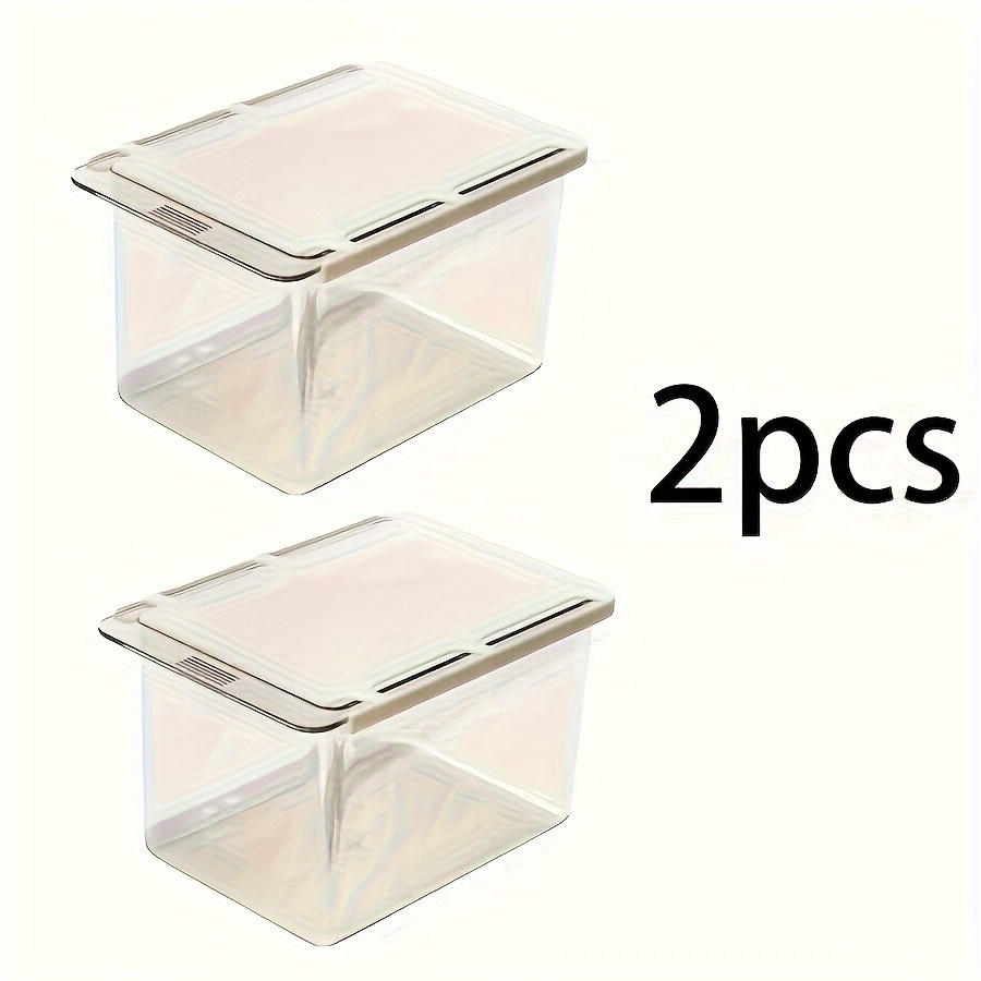 2pcs Expandable Plastic Cosmetic Organizer Box With Hanging Mount, Transparent Minimalist Bathroom Storage For Swabs, Makeup Pads, Lipstick - Mirror Cabinet Drawer Style Hidden Pull-out Rack