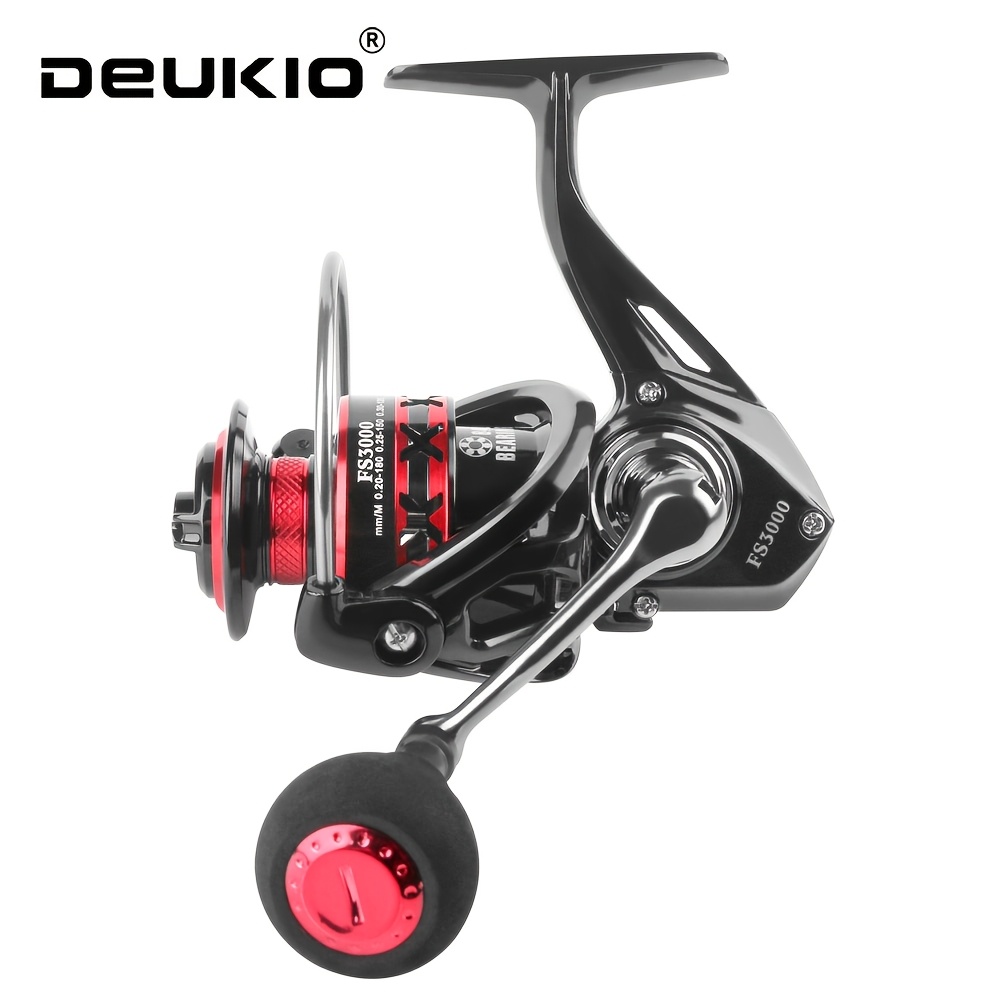 

1pc Deukio Premium Fishing Reel, With Eva Grip Ball & Metal Wire Cup, 2000-7000 Sizes - Smooth Casting For Stream, River, Ocean & Pond Fishing, Deukio