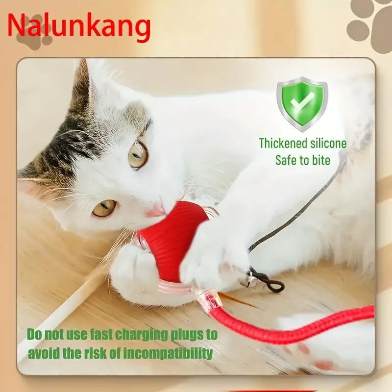 brinquedo elétrico para gatos - carregamento via usb, resistente e durável, usado para aliviar o tédio, companheiro de e entretenimento internos, adequado para as raças de brinquedos para gatos domésticos Detalhes do produto 1