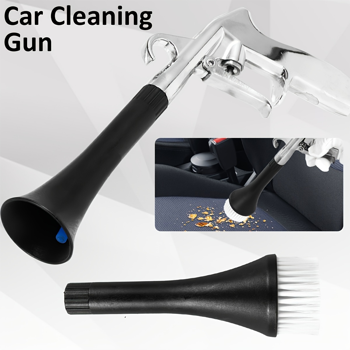 

Dry Blow Cleaning Tool 1/4inch High Pressure Car Interior Spraying Cleaner Tool With 2 Nozzles Compressed Air Blow Clean Tool Aluminium Alloy Car Cleaning Tool For Car Vehicle Interior Seat