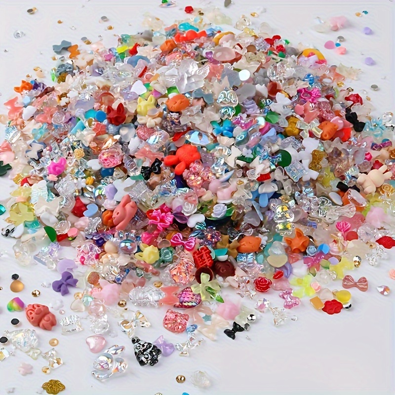 

50g/1.76oz, Of Random Size Mixed Color Resin Nail Art Accessories, Hands And Feet, Phone Cases , Perfect Gifts