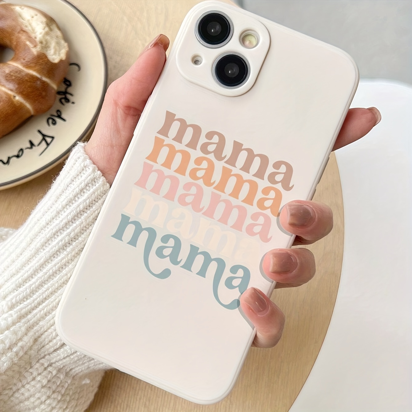E-shop Handyhülle - Mama Buchstaben: Gerade Kante, Vollständige Abdeckung, Geeignet für Apple Serie iPhone 14Pro Handyhülle Apple 13 Schutzhülle 11/12
