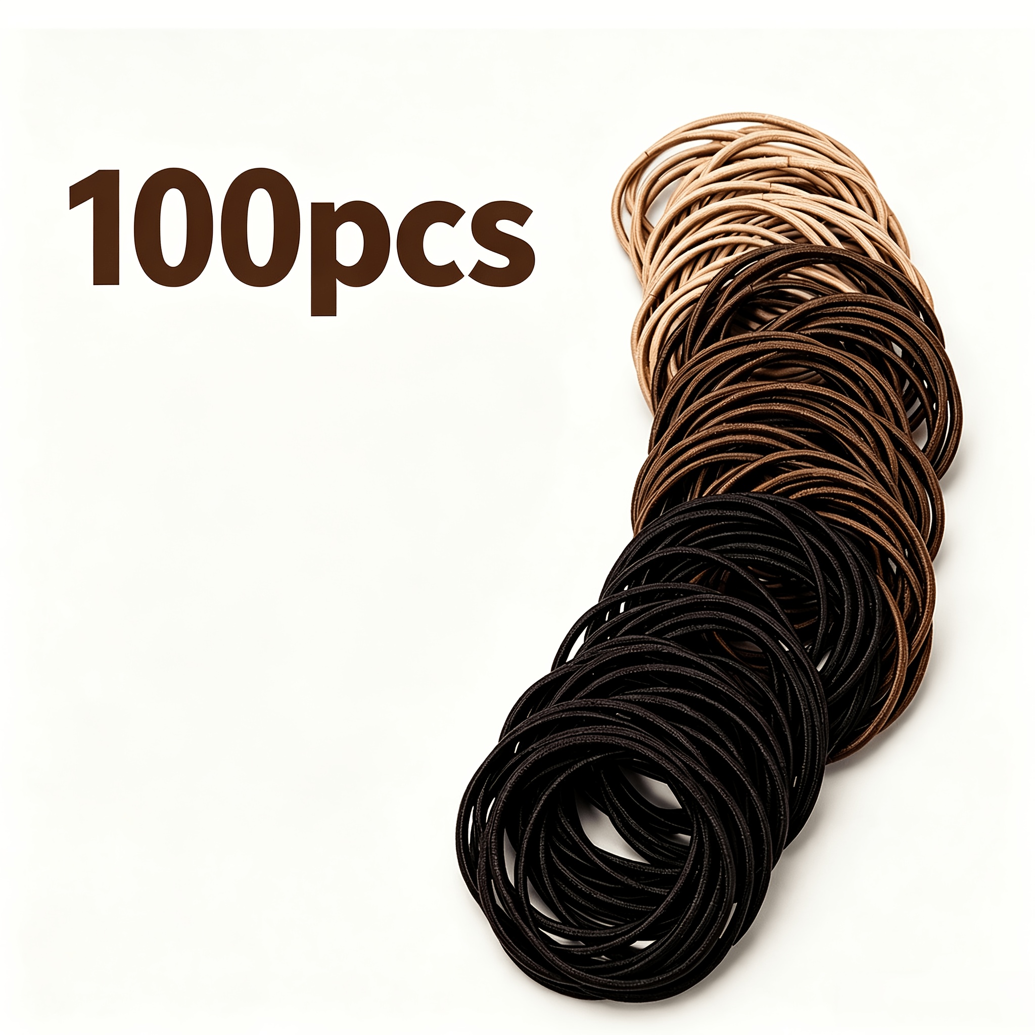 TEMU (100 unidades) Bobdog Coleteros de pelo de elasticidad sin daños, cintas para el cabello básicas sin costuras, disponibles en varios colores,