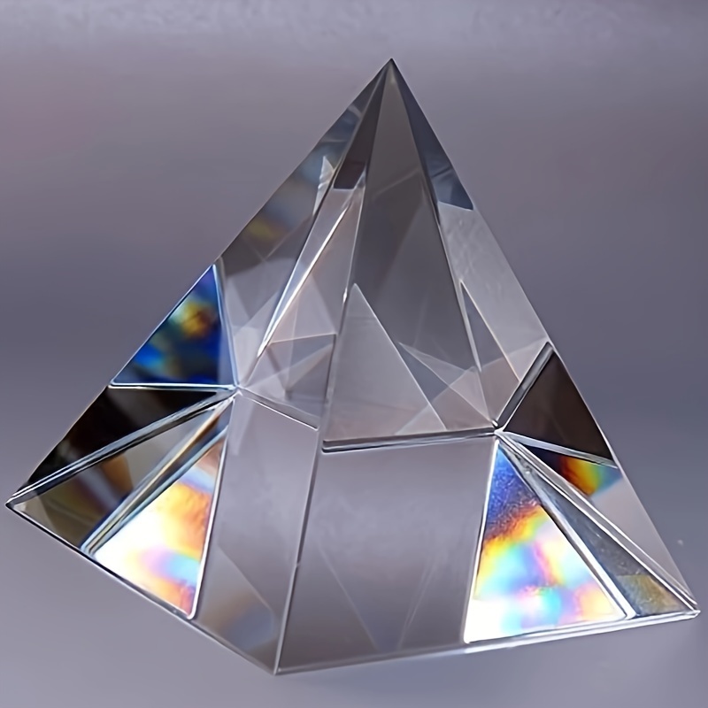 

Pyramid-shaped - Transparent Glass Rainbow Prism For Bedroom, Study, And Desk Decor