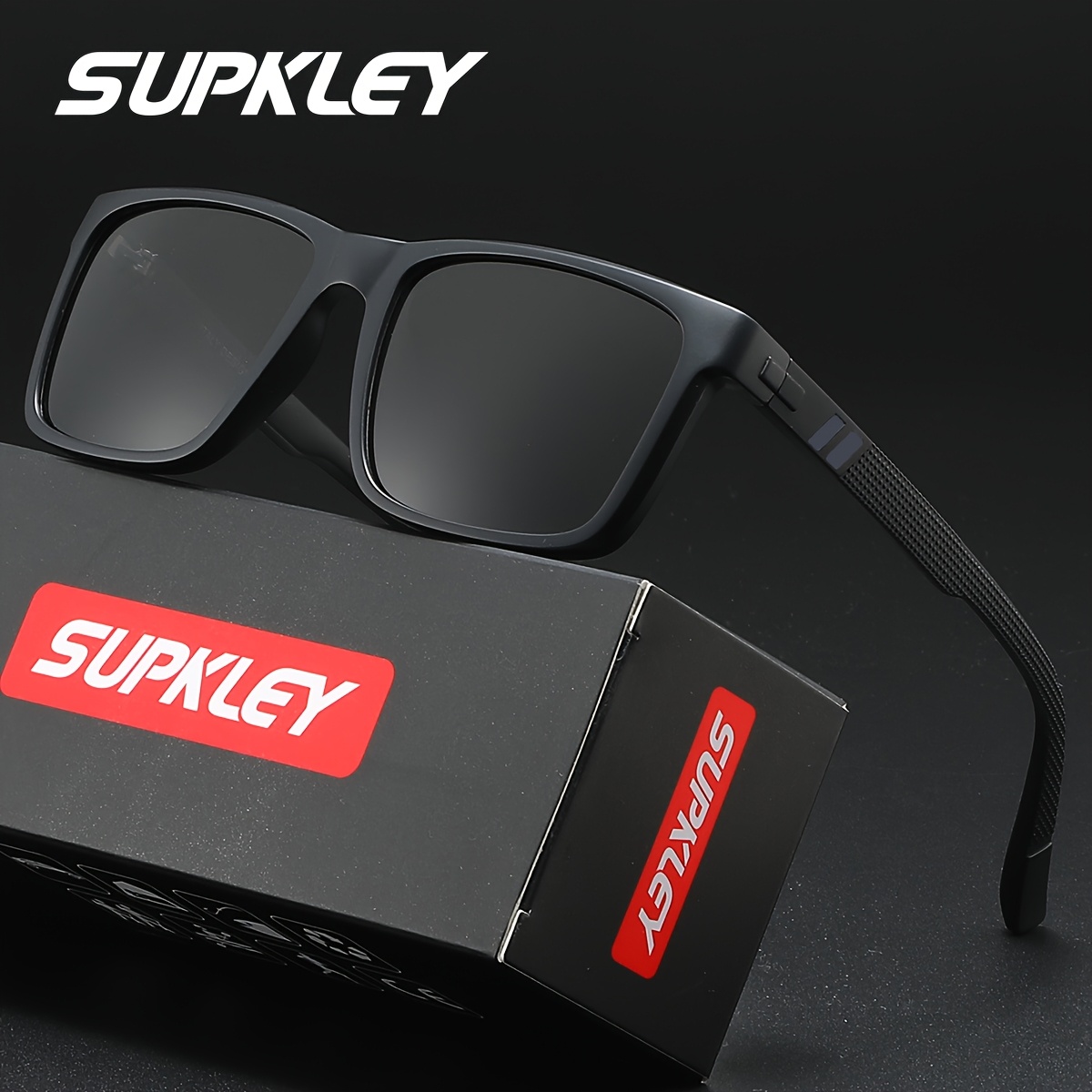 item picture   classic   sunglasses for men tac polarized lens uv400 protection full rim frame ideal for driving fishing hiking   eyeglass cloth perfect gift for fathers day and campus enthusiasts