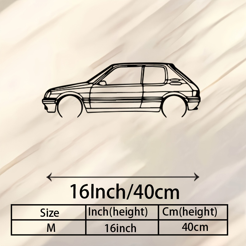 TEMU 1pc Art Mural Métal Silhouette de Voiture Moderne | Parfait pour Garage, Salon, Décoration de Bureau, Noël, Halloween, Pâques, Thanksgiving,