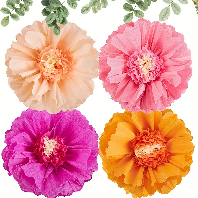 Decorazioni Fiori Di Carta Giganti - 16 Pezzi Per Feste Compleanno Baby Shower Verde E Bianco - Foto 3