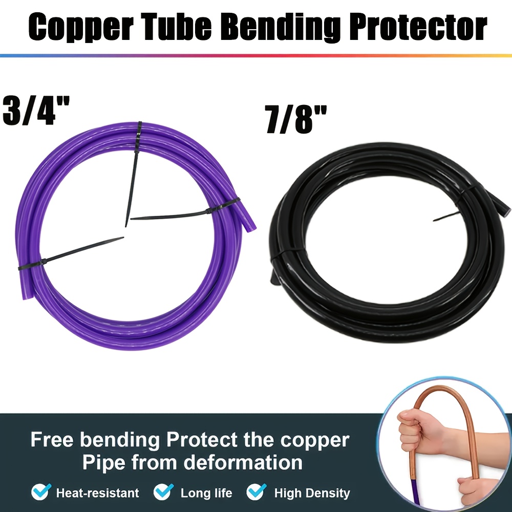 copper tube bending protector copper tube protector for air conditioner flexible pe plastic built in copper tube bending tube with built in copper tube bending tube long 4m suitable for 3 4 7 8 pipe size hvac system heat resistant protection tool