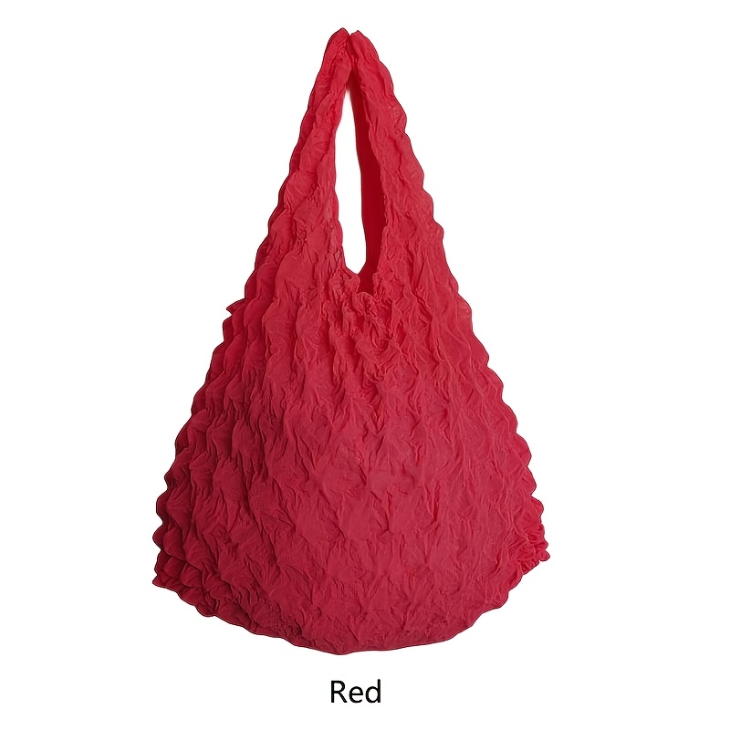 TEMU Bolsa extensible de 1 pieza estilo japonés con pliegues de , bolso tote retráctil para viaje, bolsa de supermercado elástica de gran capacidad