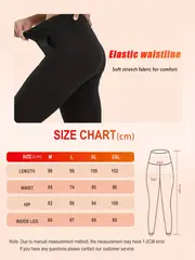 2 pcs slim high waist sports warm pants with velvet with pockets comfortable and soft suitable for autumn and winter details 6