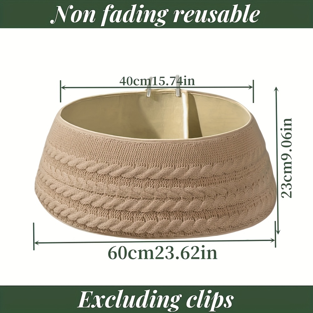 TEMU 1pc Farmhouse Christmas Tree Collar - & Brown Collar, Compatible With Artificial Trees, Holiday Decorations For Christmas, Birthdays, Winter,