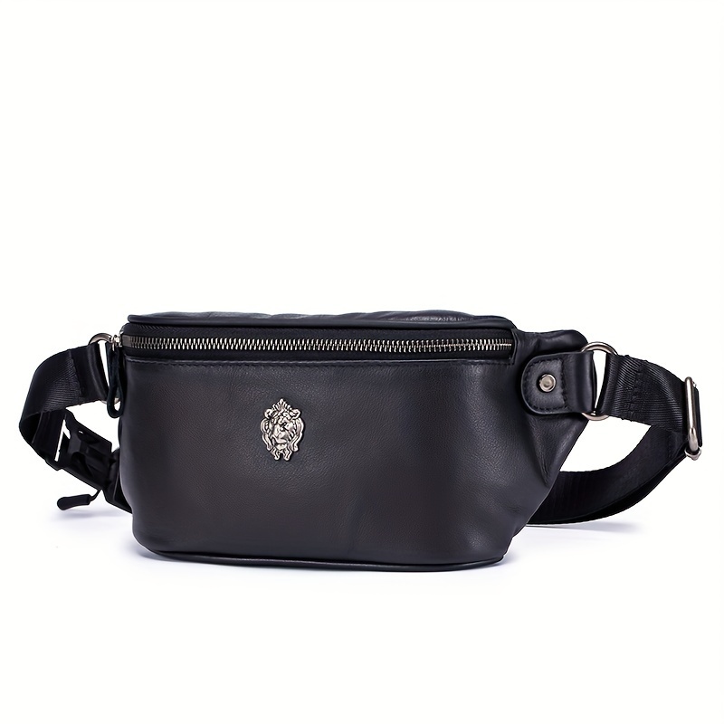 1 Genuine Leather Men's Waist Bag, Fashionable, Multi-functional Large Capacity Shoulder Bag, Holiday Gift