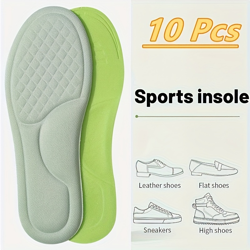10pcs Memory Foam Nano Insoles Unisex Soft Ventilation Shoe Sole Insert Paddings Women Men Sports Cushion