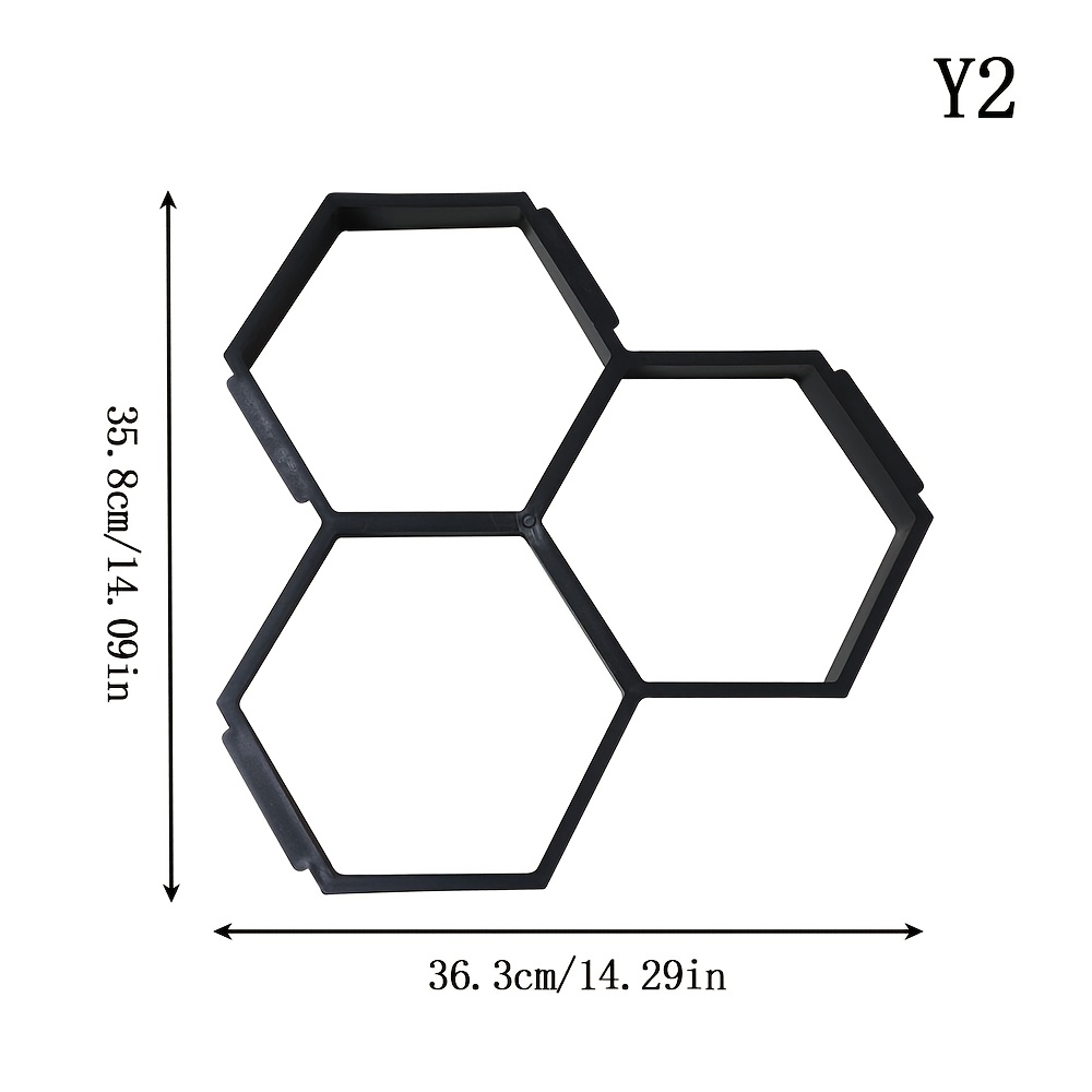 TEMU Hexagonal Plastic Pavement Mold | Concrete Mold | For Garden Patio Walkway Driveway Paving Brick Making | Reusable, Easy-to-use, Durable Outdoor