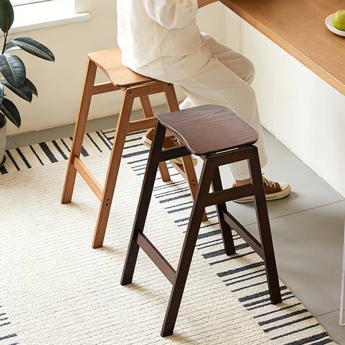 retro easy room stool multifunctional stackable bar stool space saving home bamboo bench decor for kitchen bar living room office