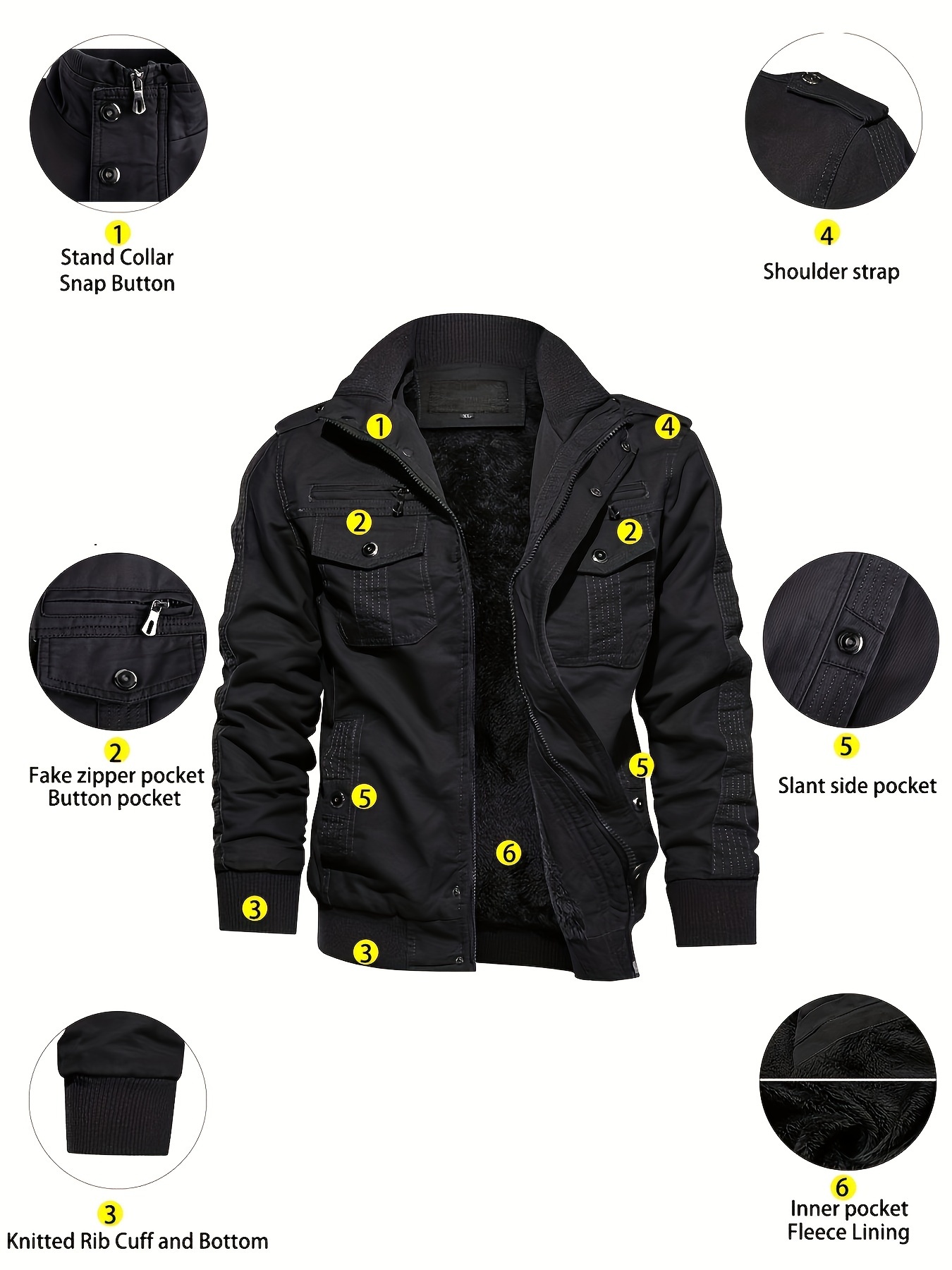 【BAON】Kifu Pocket Over Cotton Jacket men's winter casual jacket cotton fabric thick stiff - Temu
