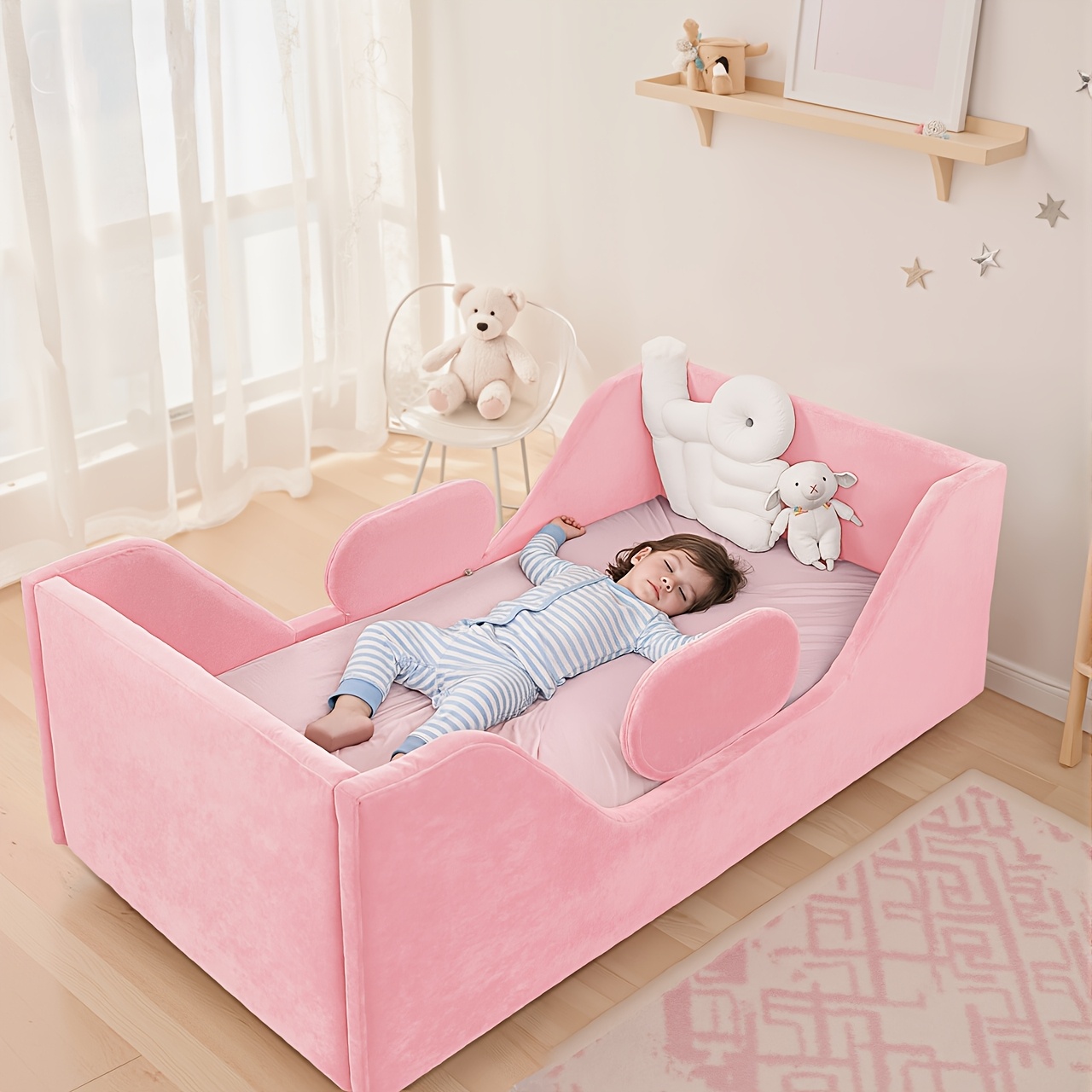 TEMU Bed Designed For Toddlers With Added Safety Features, Standard Crib Dimensions, Certified Materials, And A Secure Sleeping Surface