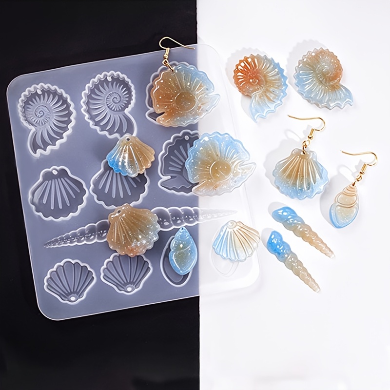 TEMU Ocean Resin Casting Mold, Sea Life Silicone Molds, Seashell, Seahorse, Music Note, Conch Shapes, Resin Molds For Jewelry Making, Handmade Gifts,