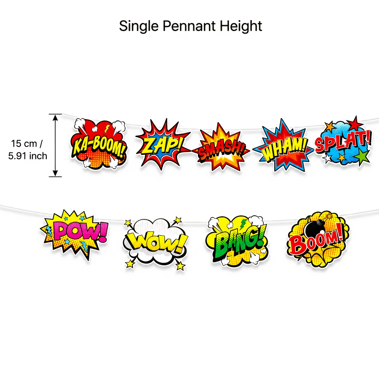 TEMU 1 Set Cartoon Explosion Banner Decoration Superhero Theme Party Banner, Cartoon Sound Effect Design Comic Theme Activity Wall Party Decoration