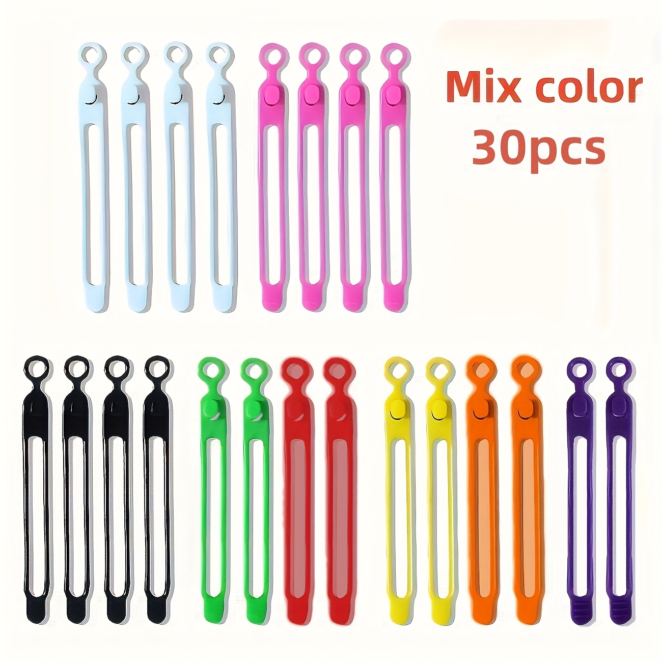 TEMU UMUST Kabelbinder, wiederverwendbarer mehrfarbig elastischer Organizer für Headsets-Ladekörper-Mäuse-Audio-Kabele USB-Datenleitungen