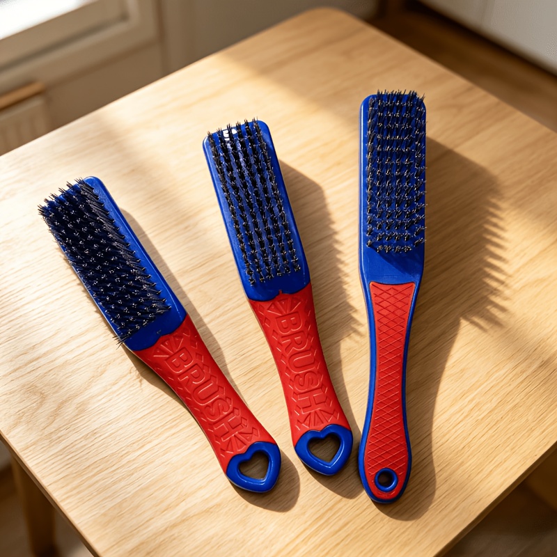 TEMU 3pcs Red And Blue Steel Wire Brush
