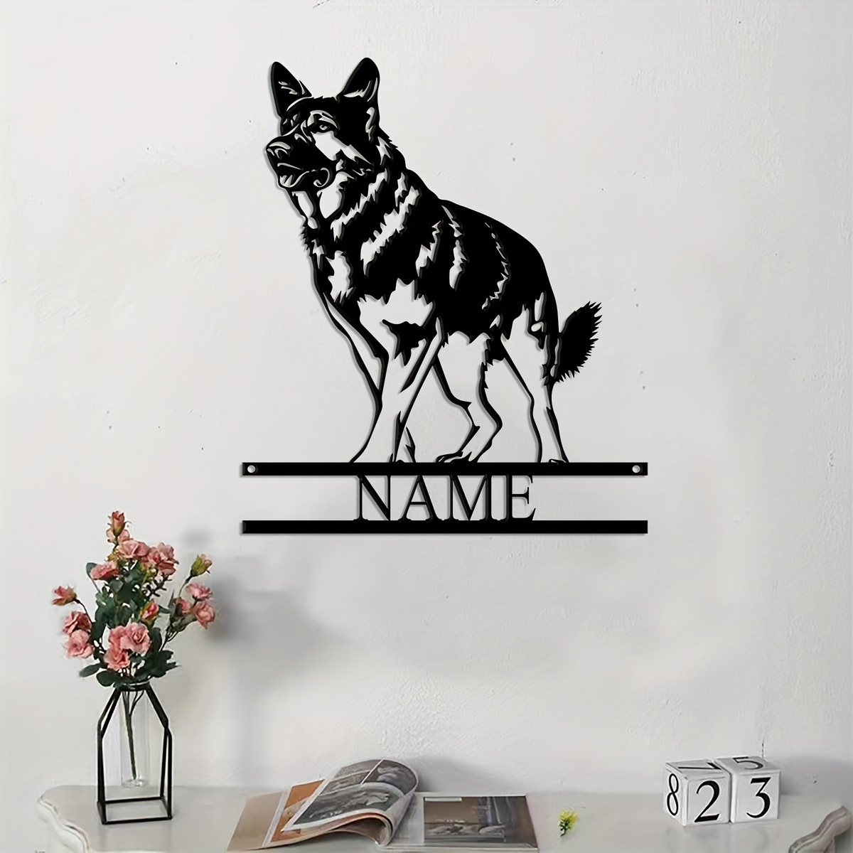 Custom German Shepherd Metal Wall Art - Personalized Dog Lover Name Sign for Home Decor, Perfect Gift Idea
