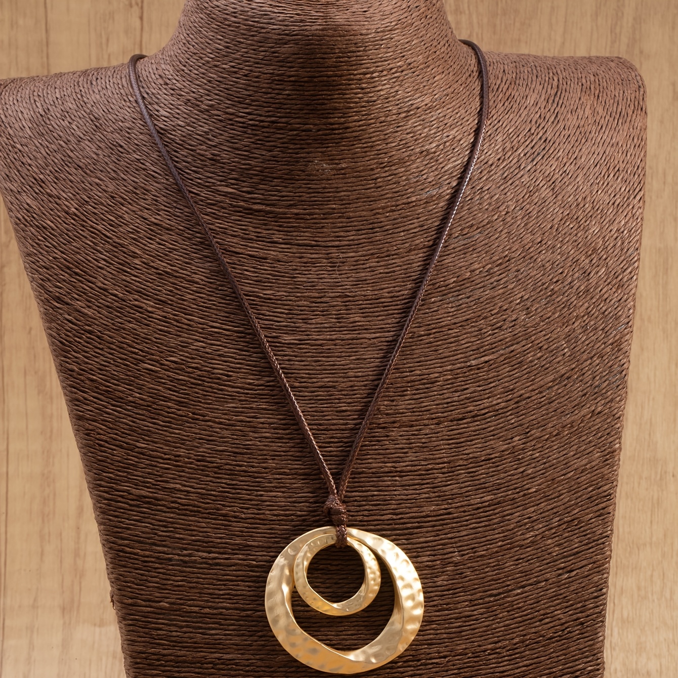 Geometric Water Drop Pendant Necklace, Retro Style