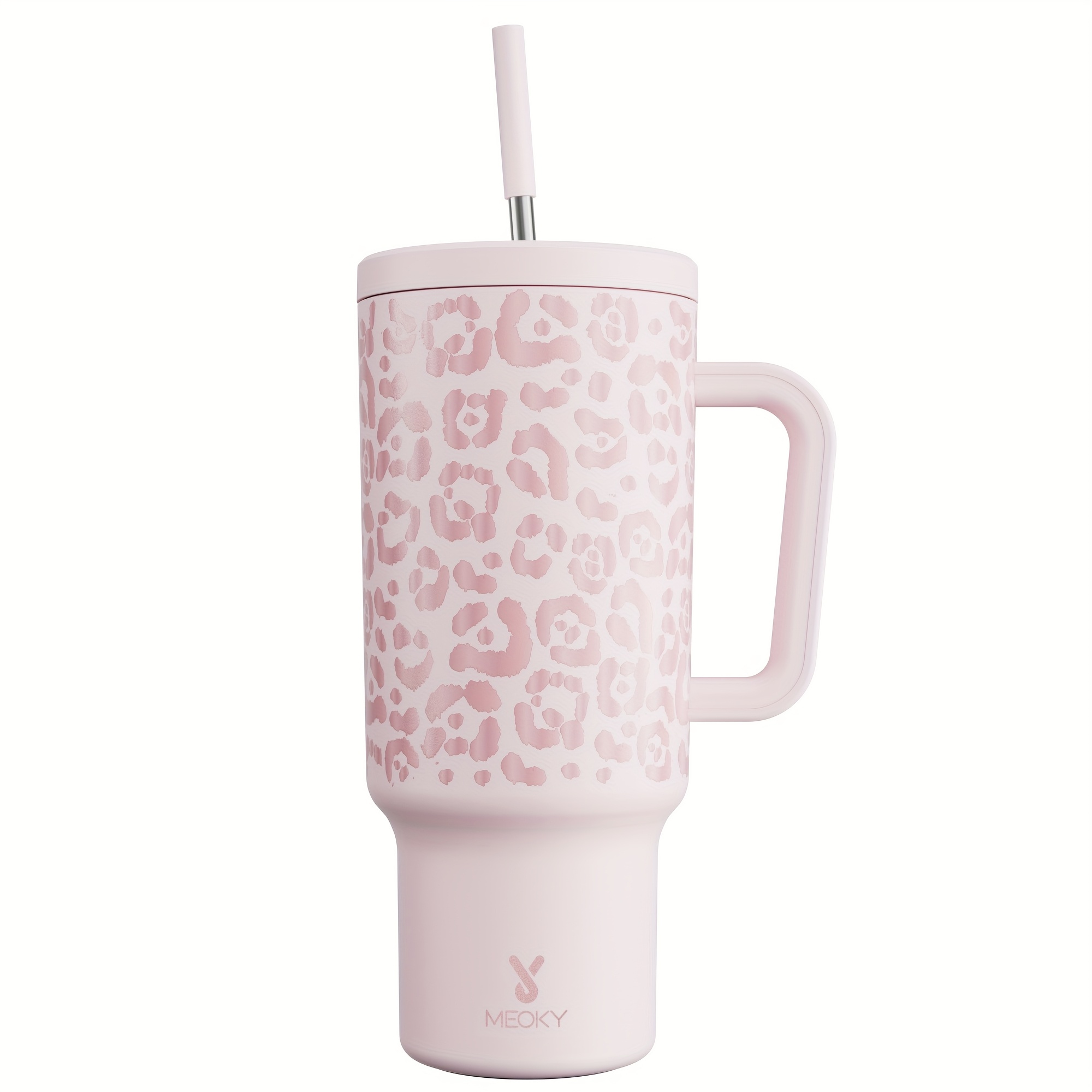 40Oz Stainless Steel Insulated Tumbler with Lid & Straw, Double Wall Vacuum  Travel Mug with Handle, Leakproof Reusable Large Capacity Cup * Cold 24H  Hot 10H, Durable Portable Water Bottle for Coffee, ...