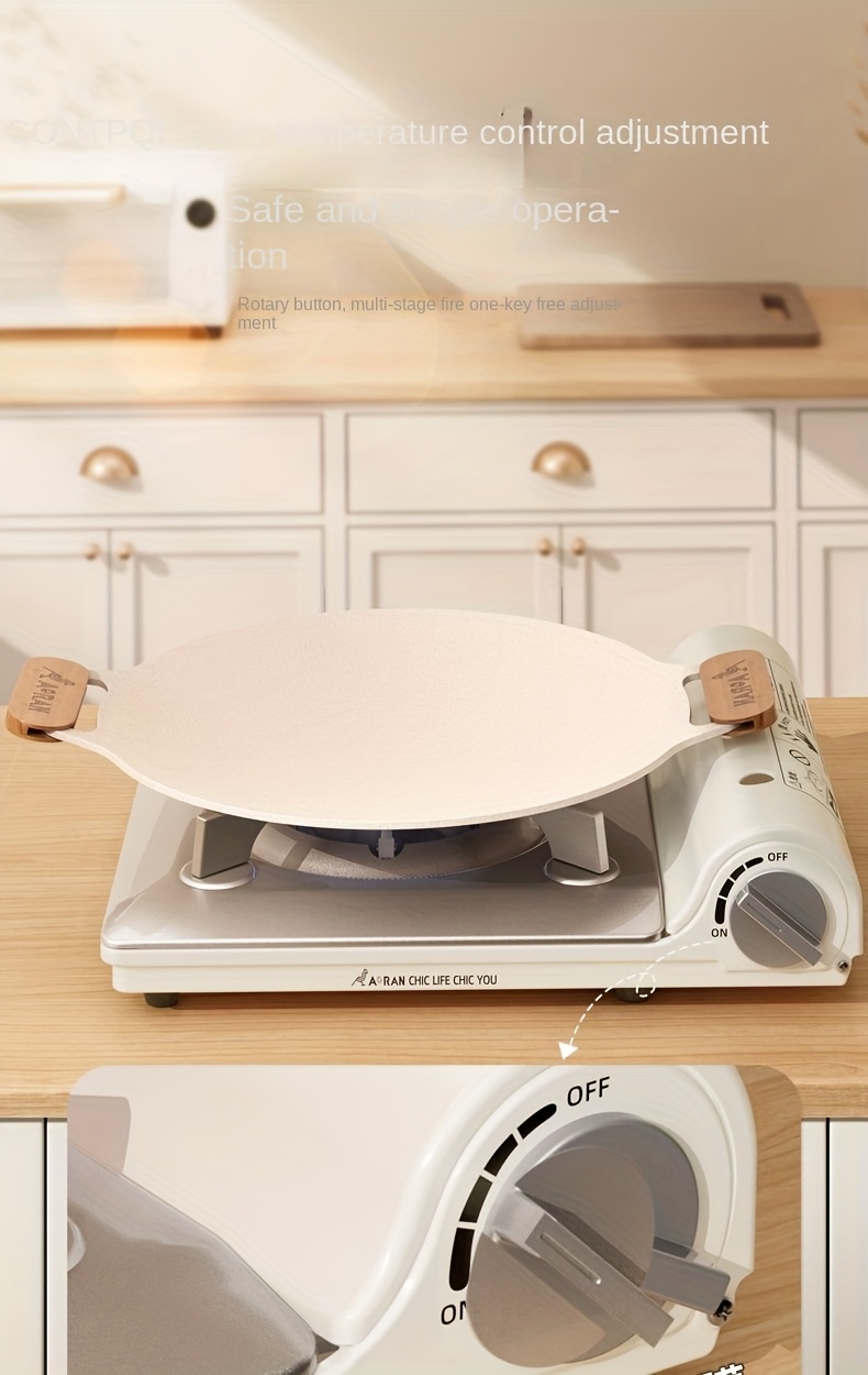 [Travel Essential] Ultra-Thin White Portable Carb Stove with Safety Lock & Piezoelectric Ignition, 3500W High-Power Butane Burner for Camping, Hiking, and Outdoor Cooking, Includes Smart Safety Gas Cut-Off Feature, Camping Stove