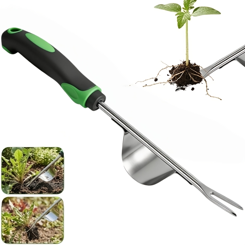TEMU 1pc Manual Weeder Stainless Steel Dandelion Remover Weeding Tool Weed Puller