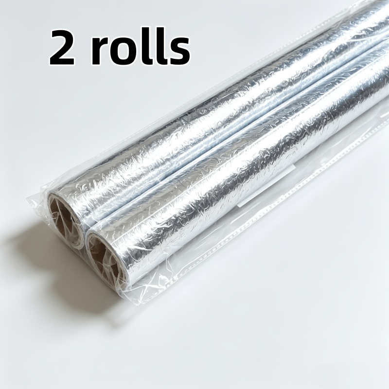 TEMU 2 Rolls Of 100cm X 40cm Premium Wallpaper Self-adhesive Cabinet Stove Top Thickening - Waterproof Stickers Under Kitchen Sink, Aluminum Foil