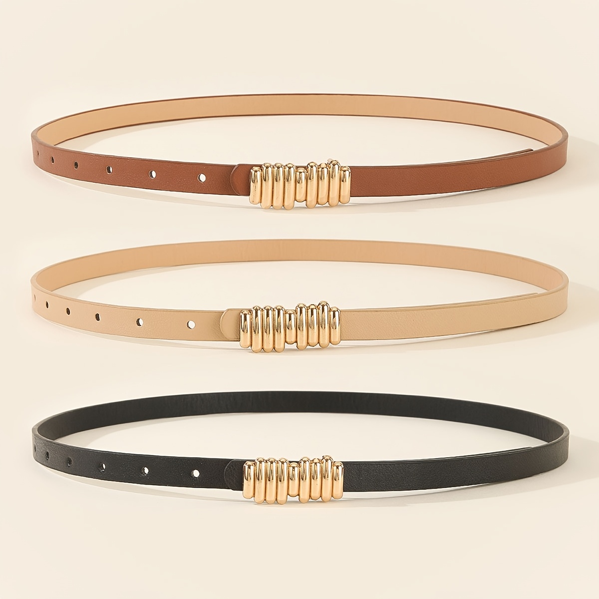 Set of 3 Women'S Belts, Stylish And Easy Belts, Perfect for Everyday Casual Outfits, School Style, And to Complement Skirts And Jeans