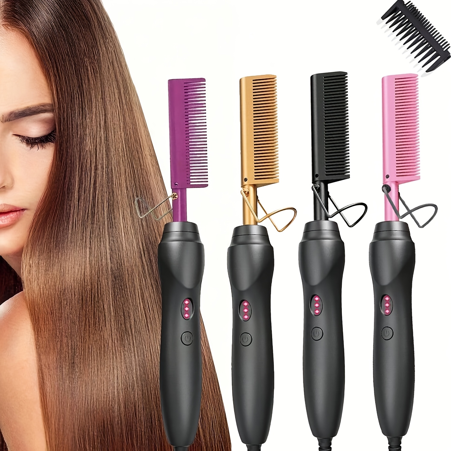 

Electric Heating Comb Curling Wand Straight Hair Curly Hair Household Dry And Wet Dual-use Straight Hair Comb Valentine's Day Gift