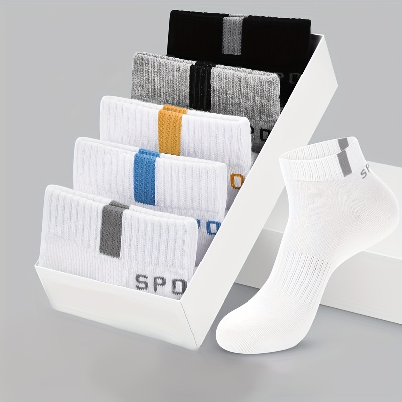 E-shop 5 Paar Unisex Mid-Calf Socken, leichte atmungsaktive bequeme Socken mit einfachem Bund, rutschfest für Sport und , geeignet für den Innen- und