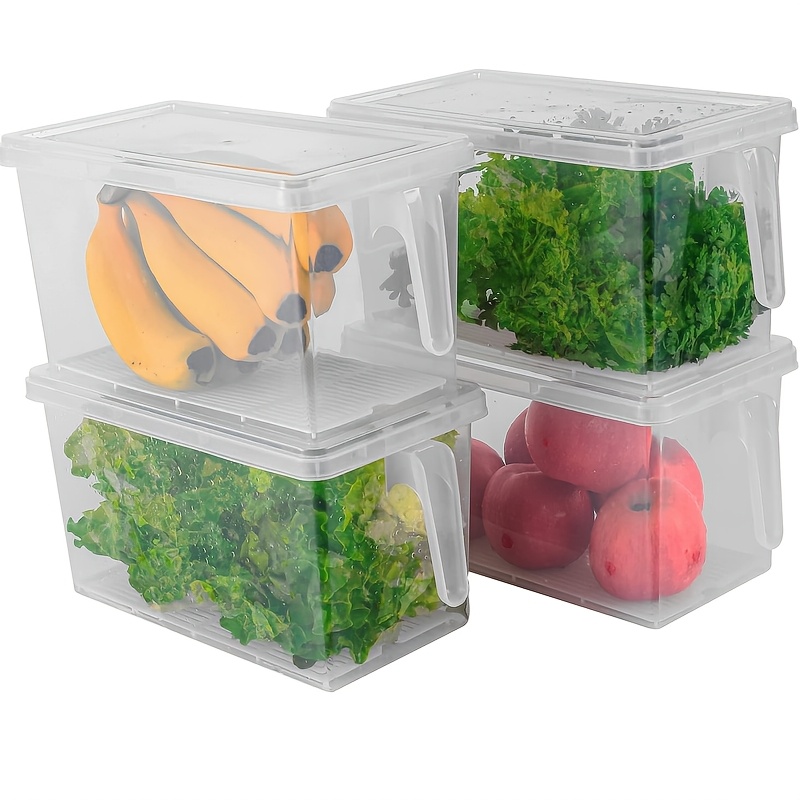TEMU 4pcs - Pp Food Preservation Storage Containers - Meat Preservation Box, Kitchen Storage Container For Preserving Food In The Refrigerator - The