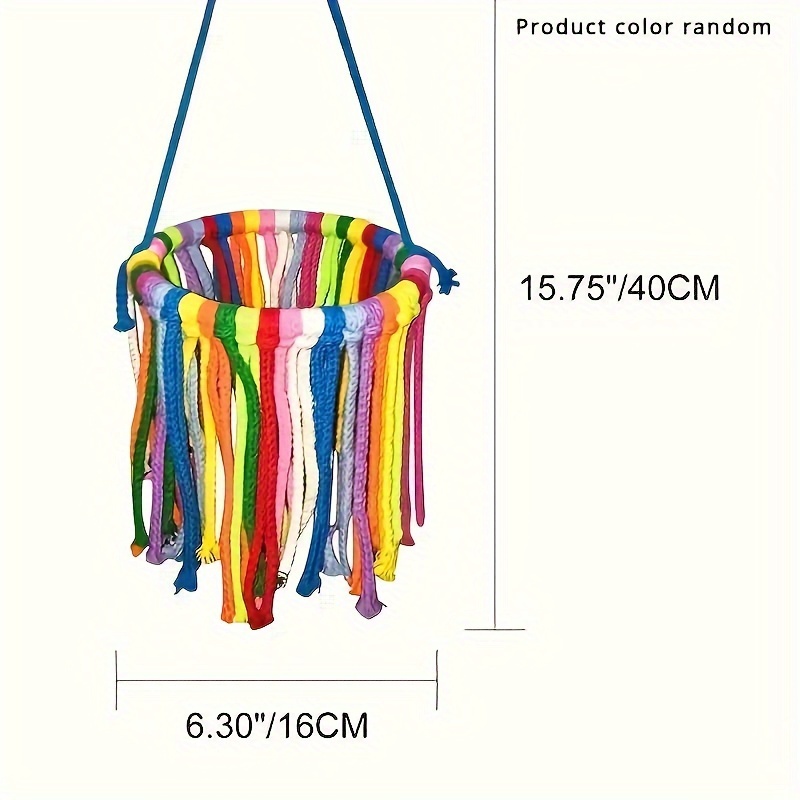 1pc Parrot Colorful Rope Knot Chew Toy, Swing Hanging Ring, Birdcage Ornament, Color Random
