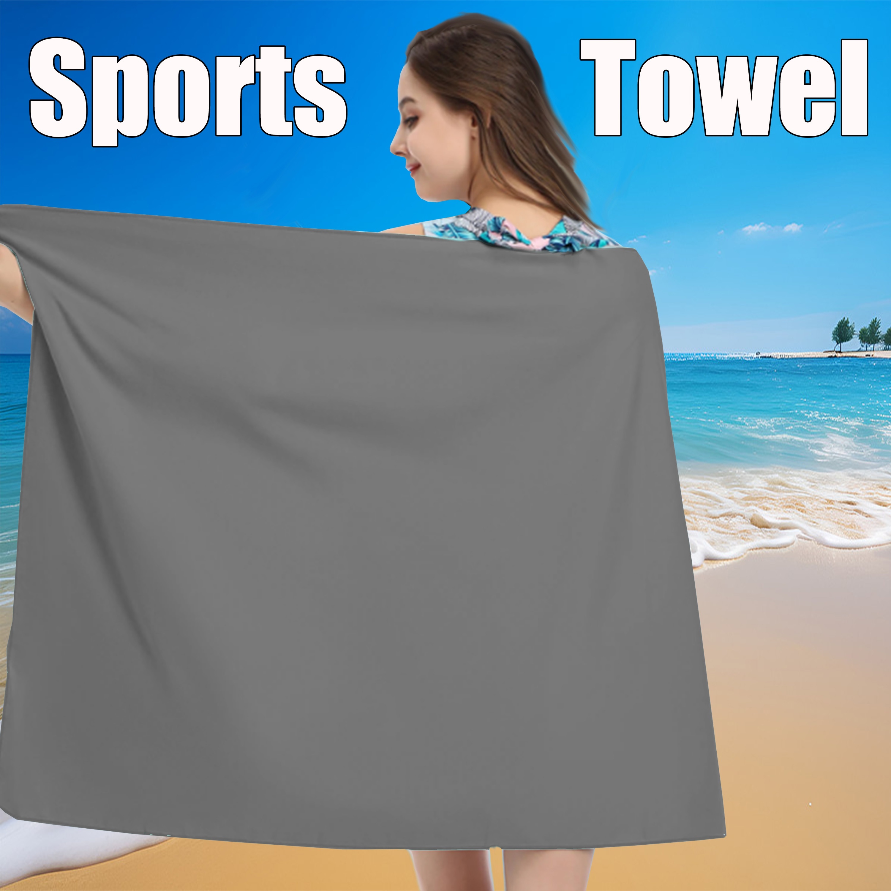

2pcs Quick-drying Microfiber Sports Towels, Soft Beach Towels, For Outdoor Travel, Camping, Gymnastics, Fitness, Jogging, Swimming, Yoga