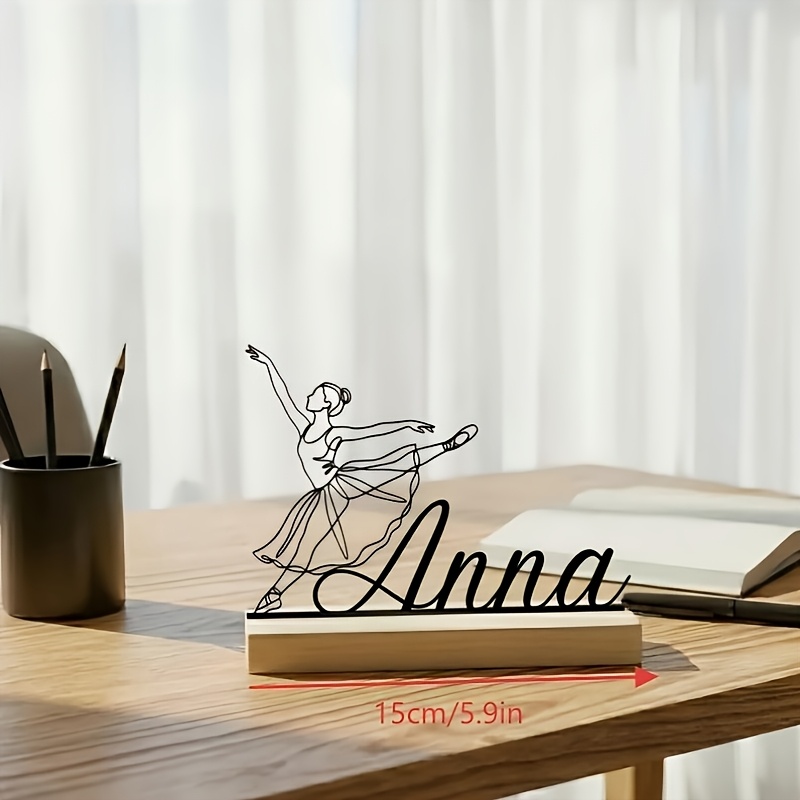 TEMU Personalized Ballet Dancer Art Desktop Decoration - Customizable Name, Gift For Dancers, Mothers, Or Ballet Enthusiasts, Tabletop Ornament With