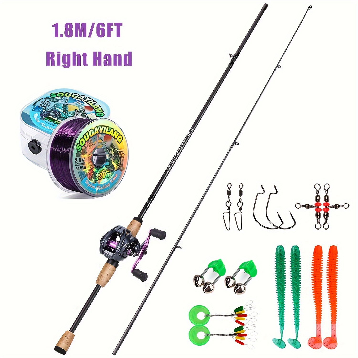 Sougayilang Fishing Rod And Reel Combo, 2 Sections Ultralight Carbon  Casting Fishing Rod, 7.2:1 Gear Ratio Fishing Reel For Spring Perch Trout  Pike