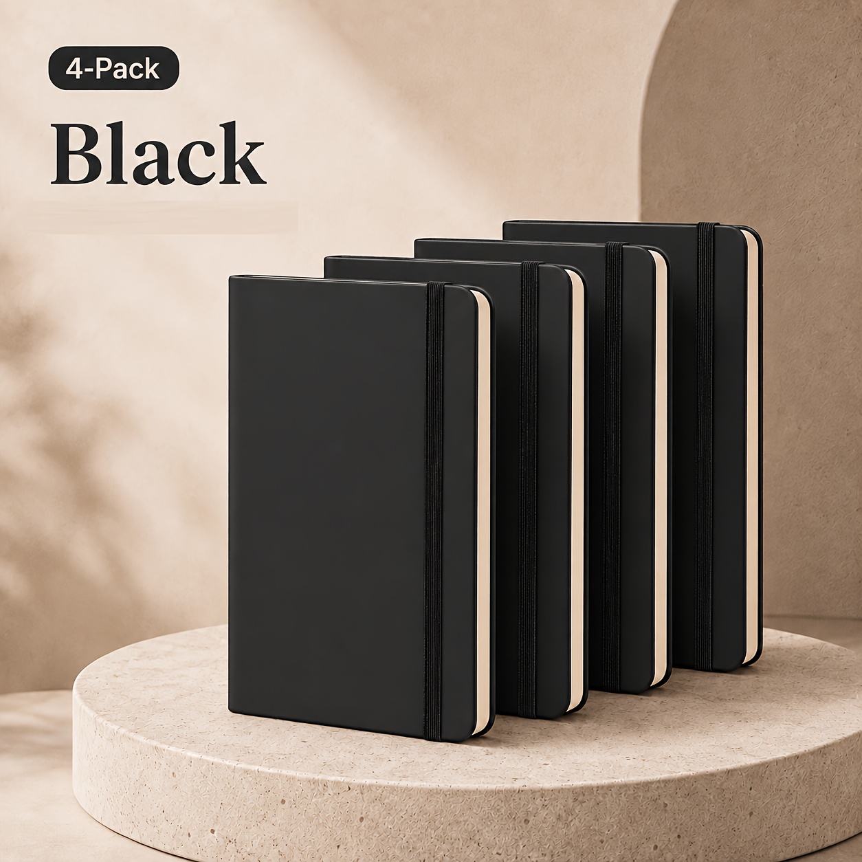 TEMU Premium Pu Leather Notebook With Tie Closure And Bookmark, Classic Lined Pages Diary (80g Paper, 84 Sheets), Available In Multiple Colors For