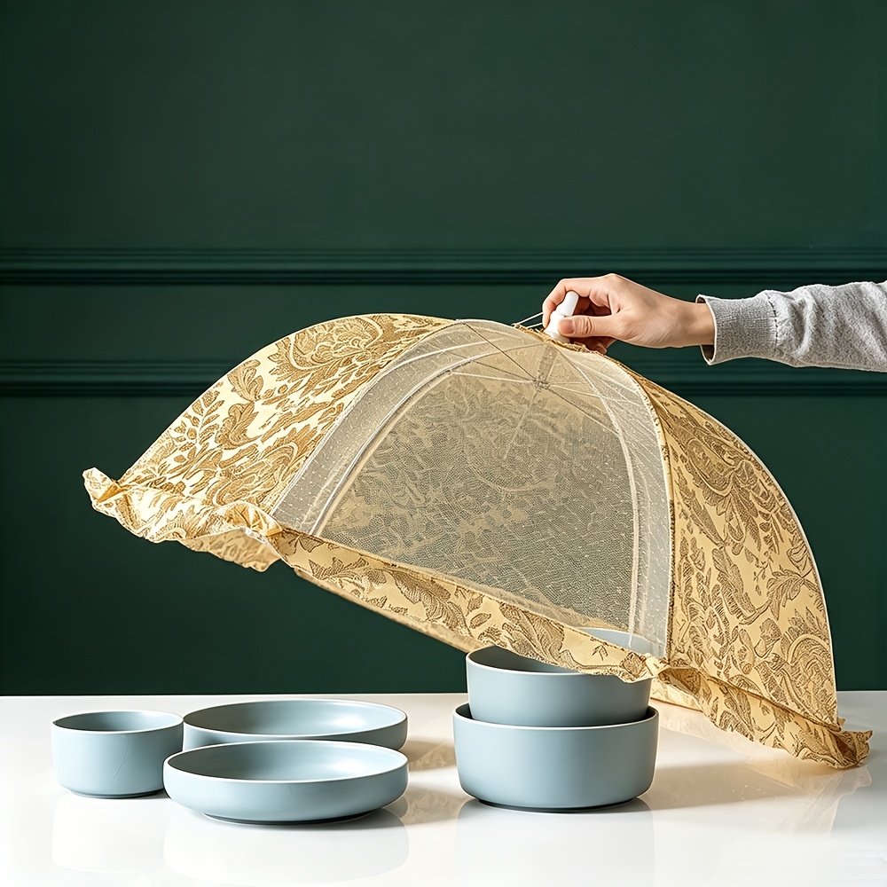 Image of 1pc, Food Cover, Mesh Food Cover, Kitchen Dustproof Mesh Food Cover, Food Covers For Outdoors, Reusable Food Cover, Collapsible Food Covers, Food Nets, Kitchen Tools