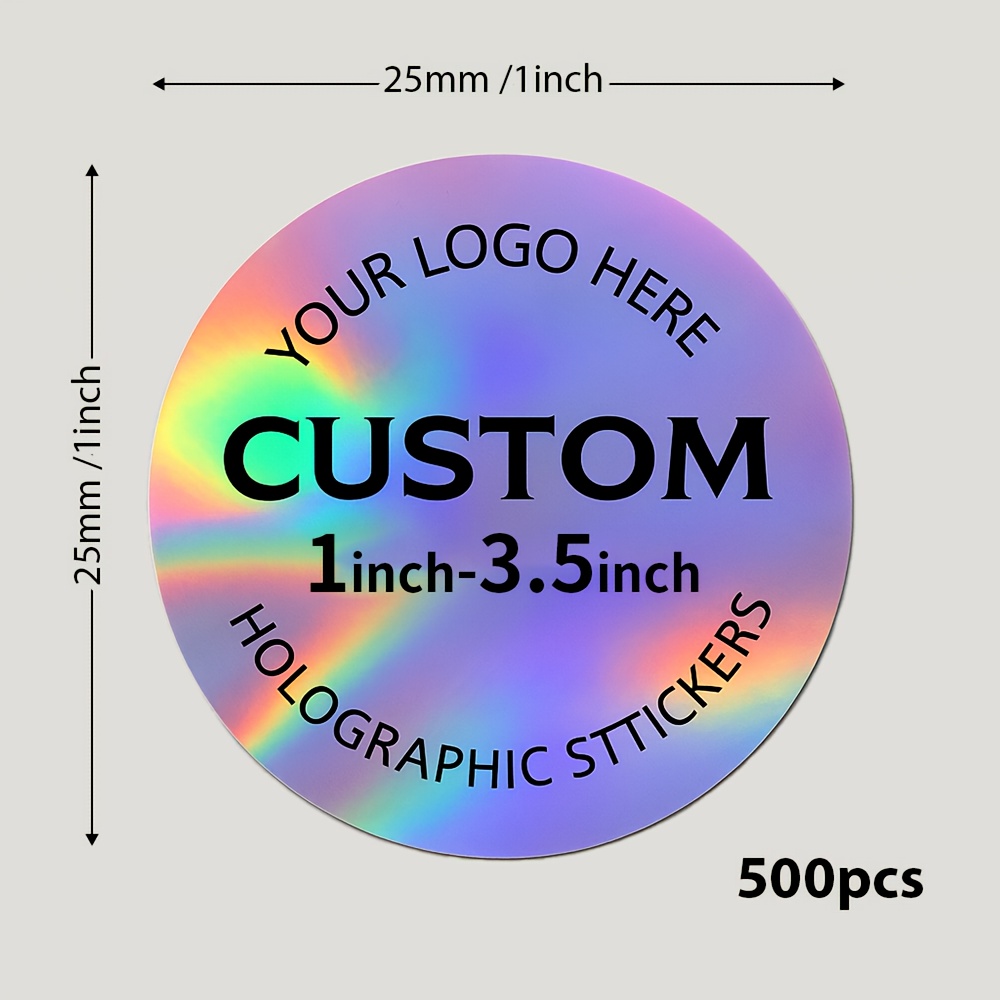 500pcs customizable holographic vinyl decals stickers   your photo text logo or image uv fade resistant vinyl with   for   installation   look custom stickers personalized labels modern decorations durable labels