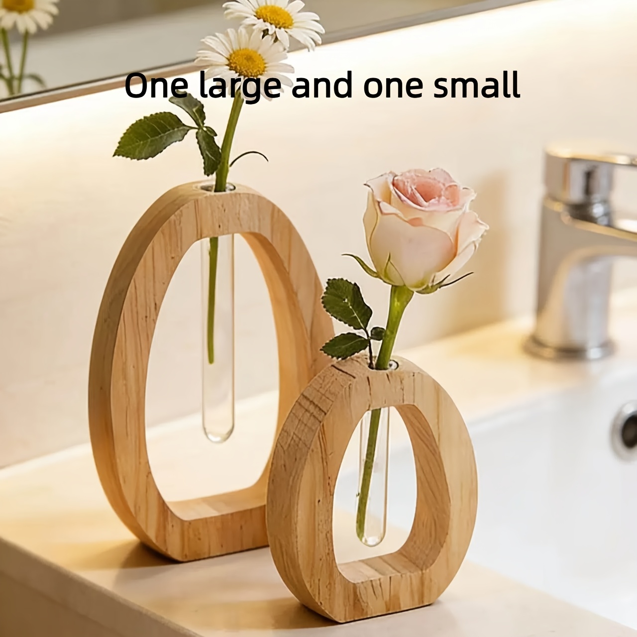 TEMU Upgraded Style Complete Set Of Double Creative Green Plant Cultivation Decorative Ornaments Tubular Shape Suitable And Viewing Suitable For Home