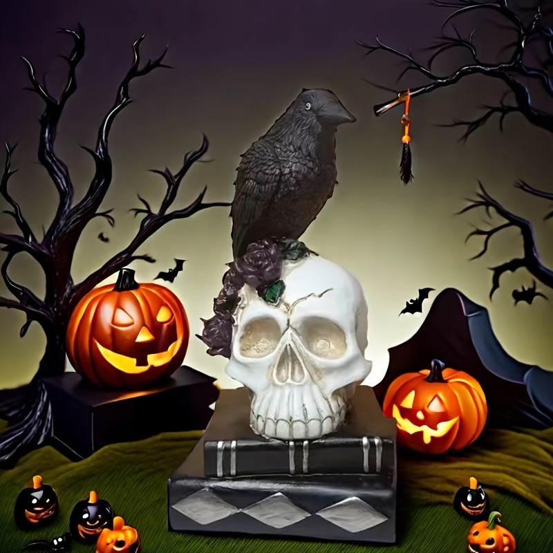 Crâne Bronze en Résine, décoration Halloween - Déguiz-Fêtes