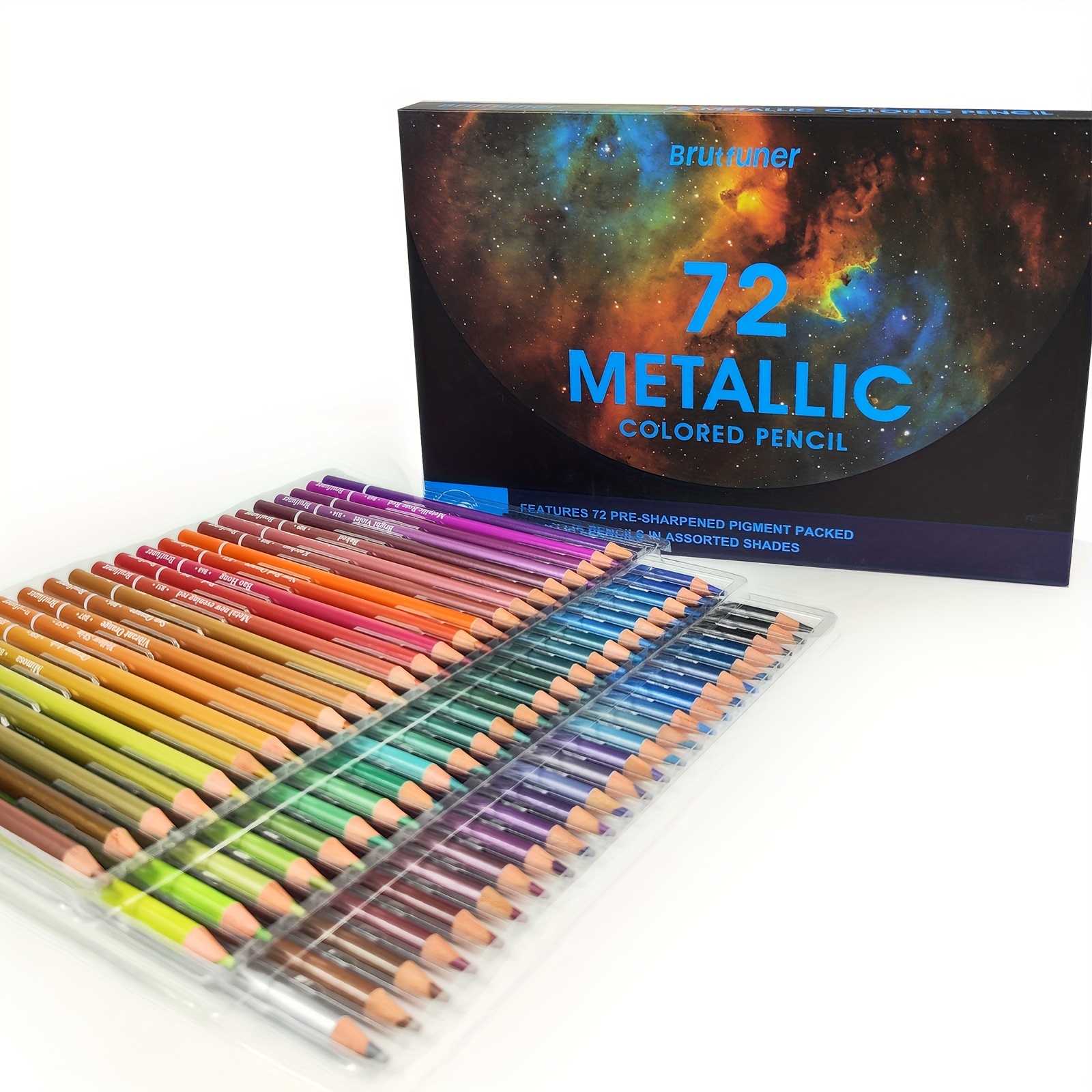 

72pcs Metallic Colored Pencils, Soft Core With Vibrant Color, Ideal For Drawing, Blending, Sketching, Shading, Coloring For Adults Beginners