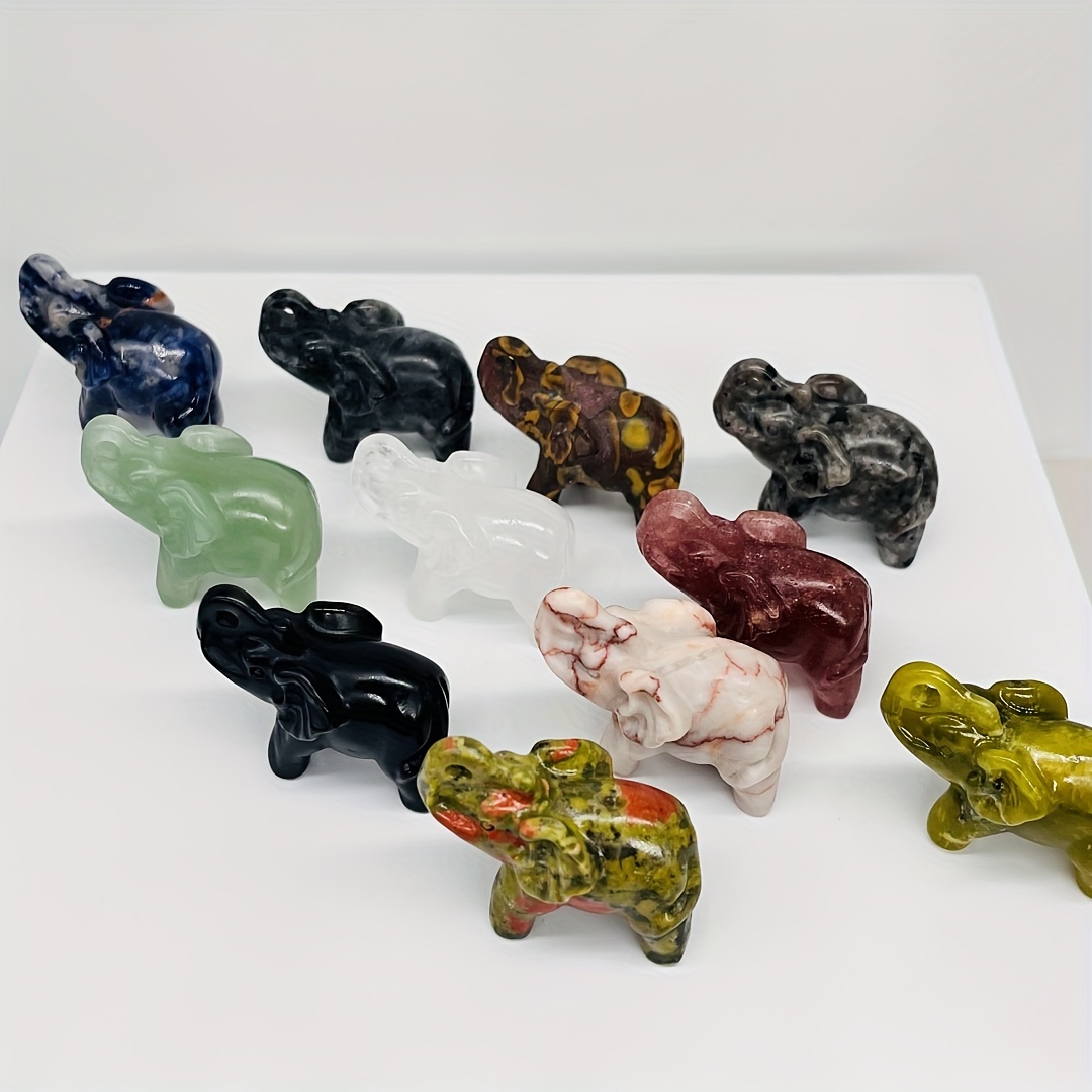 1шт 40мм натуральный кристалл резьба слон украшение для дома и офиса кристальные камни милый слон друг подарок детали 1